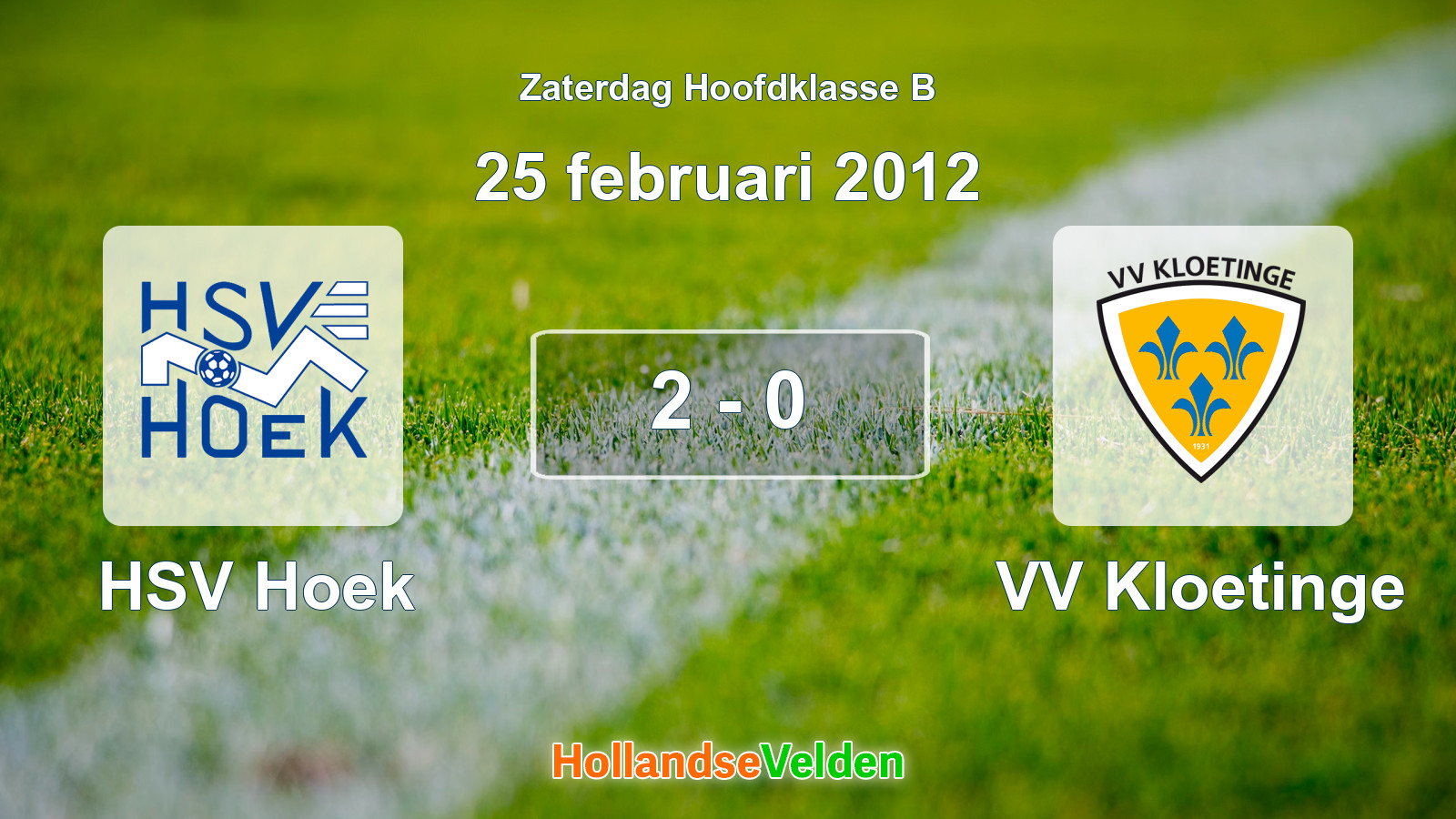 Gespeelde wedstrijd: HSV Hoek - VV Kloetinge 2 - 0 (25 februari 2012)