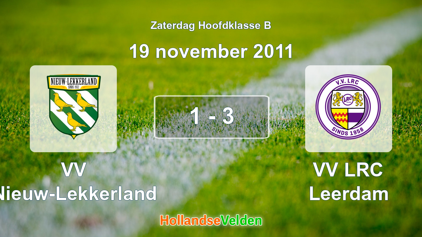 Gespeelde wedstrijd: VV Nieuw-Lekkerland - VV LRC Leerdam 1 - 3 (19 november 2011)