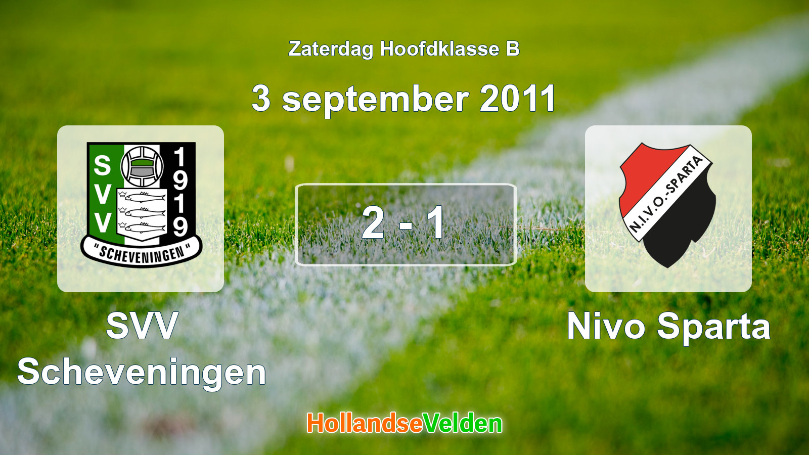 Gespeelde wedstrijd: SVV Scheveningen - Nivo Sparta 2 - 1 (3 september 2011)