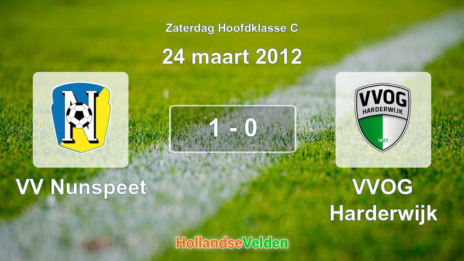 Gespeelde wedstrijd: VV Nunspeet - VVOG Harderwijk 1 - 0 (24 maart 2012)
