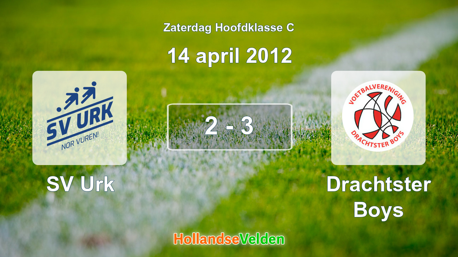 Gespeelde wedstrijd: SV Urk - Drachtster Boys 2 - 3 (14 april 2012)