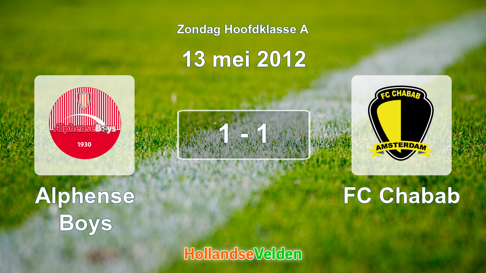 Gespeelde wedstrijd: Alphense Boys - FC Chabab 1 - 1 (13 mei 2012)