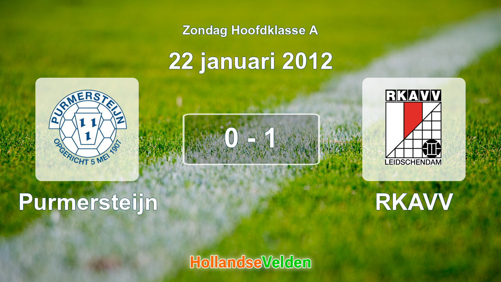 Gespeelde wedstrijd: Purmersteijn - RKAVV 0 - 1 (22 januari 2012)