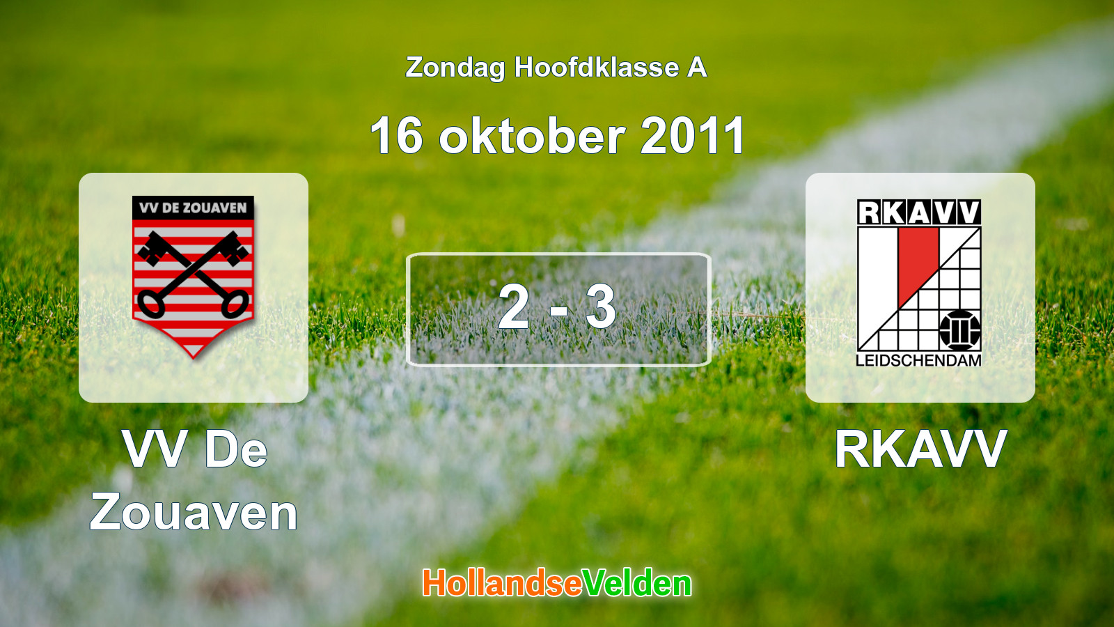 Gespeelde wedstrijd: VV De Zouaven - RKAVV 2 - 3 (16 oktober 2011)