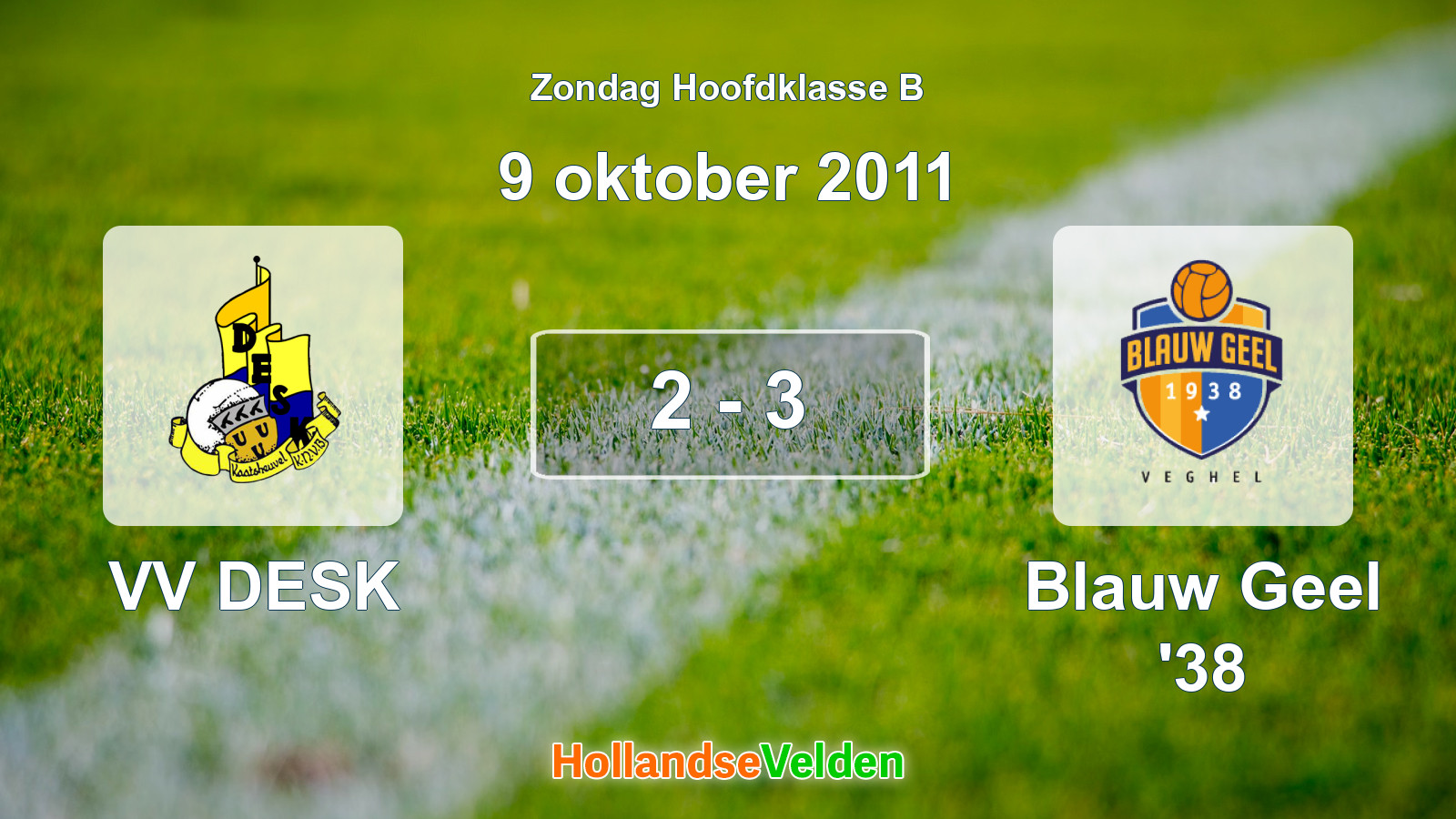 Gespeelde wedstrijd: VV DESK - Blauw Geel '38 2 - 3 (9 oktober 2011)