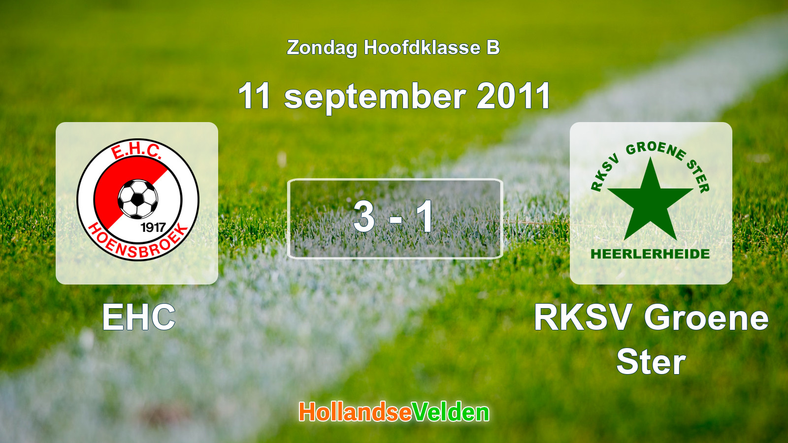 Gespeelde wedstrijd: EHC - RKSV Groene Ster 3 - 1 (11 september 2011)