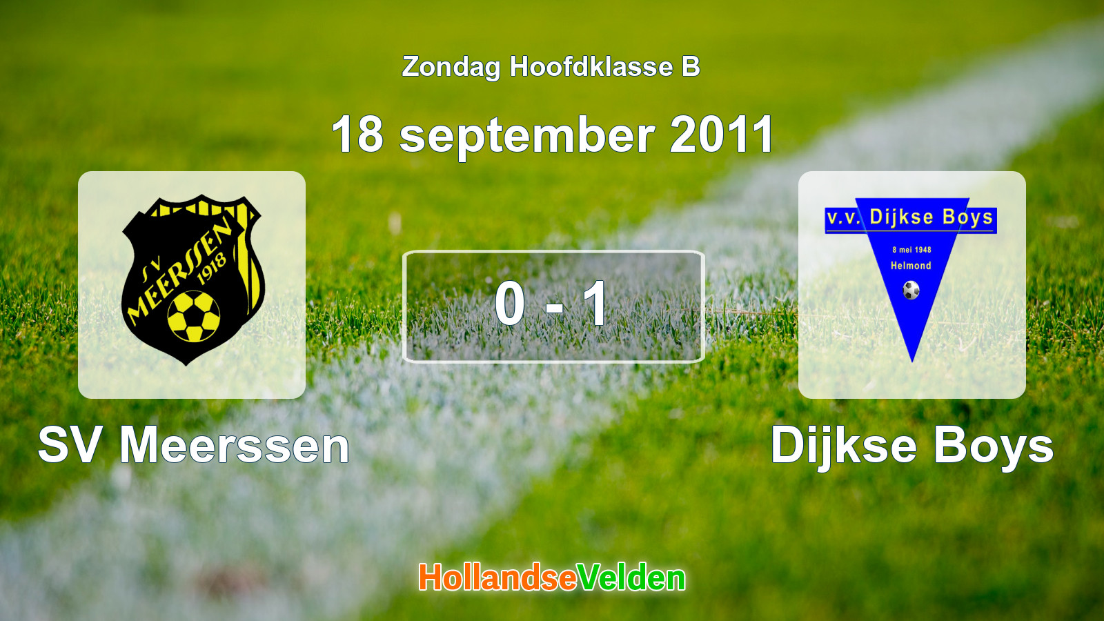 Gespeelde wedstrijd: SV Meerssen - Dijkse Boys 0 - 1 (18 september 2011)