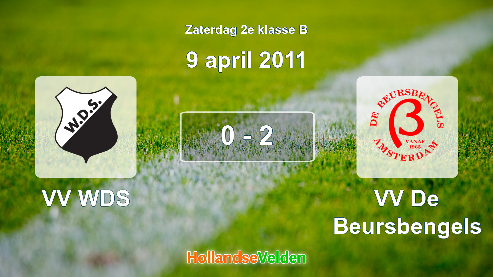 Gespeelde wedstrijd: VV WDS - VV De Beursbengels 0 - 2 (9 april 2011)