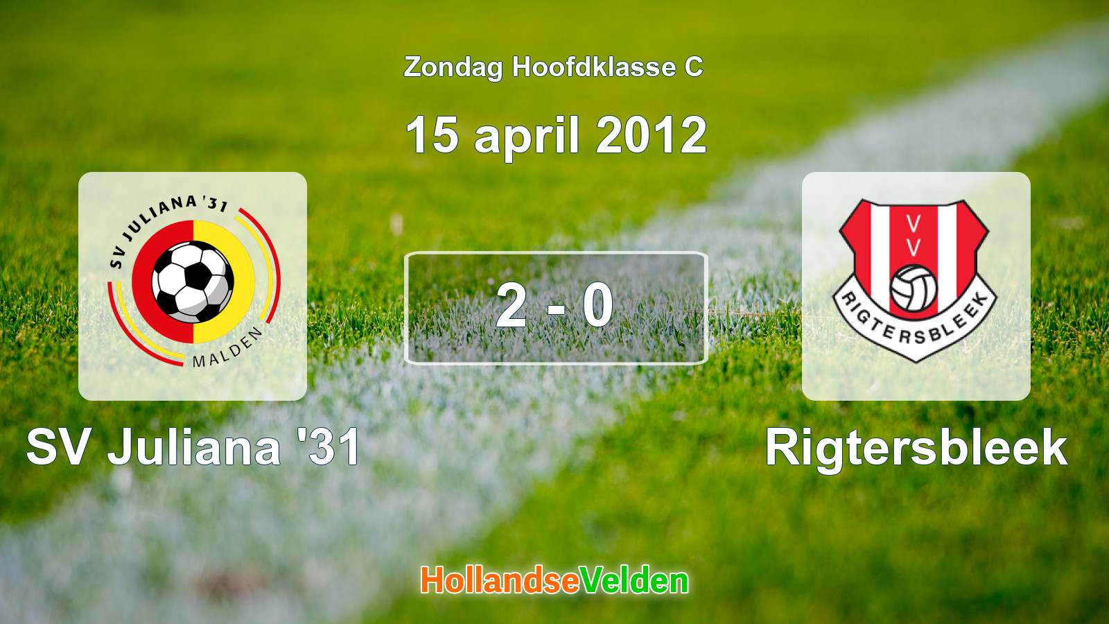 Gespeelde wedstrijd: SV Juliana '31 - Rigtersbleek 2 - 0 (15 april 2012)
