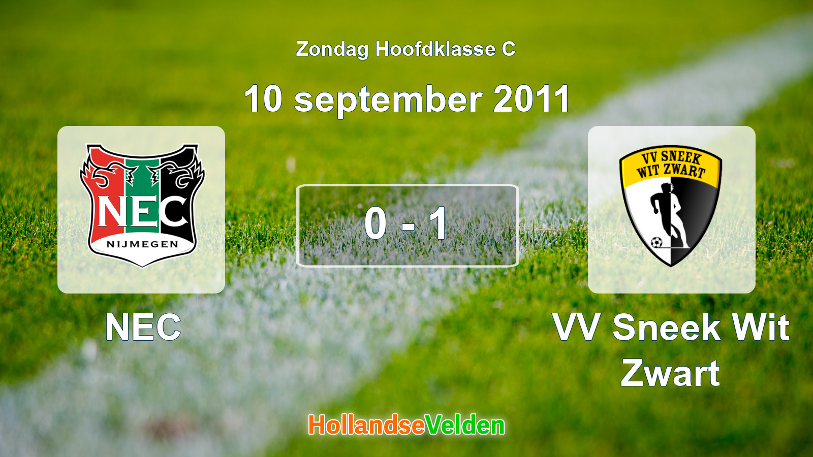 Gespeelde wedstrijd: NEC - VV Sneek Wit Zwart 0 - 1 (10 september 2011)