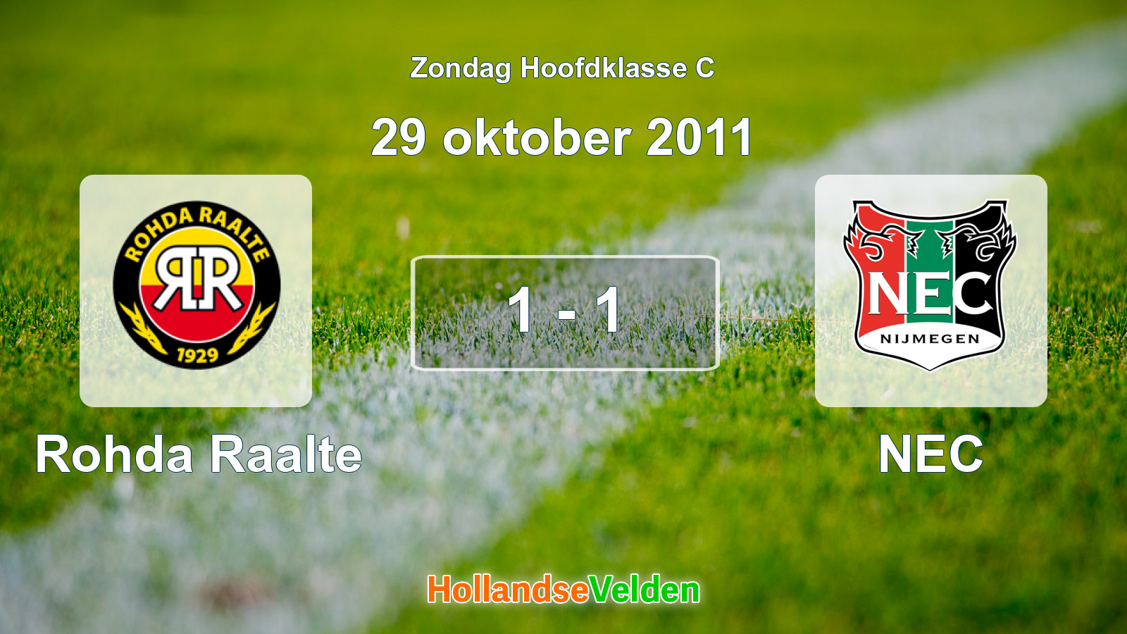 Gespeelde wedstrijd: Rohda Raalte - NEC 1 - 1 (29 oktober 2011)