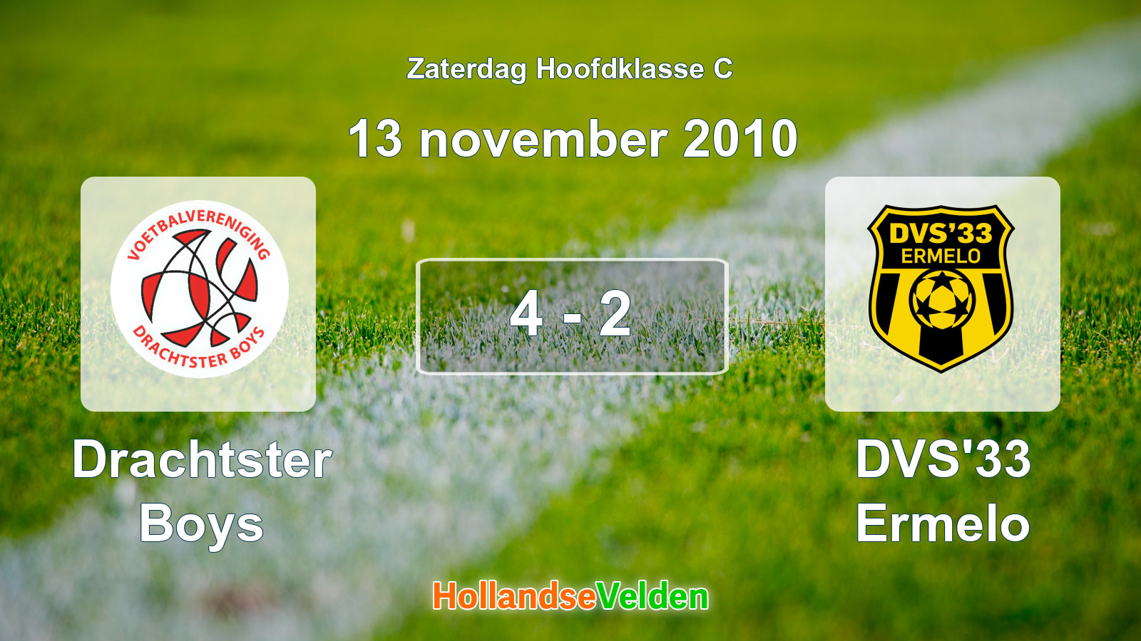Gespeelde wedstrijd: Drachtster Boys - DVS'33 Ermelo 4 - 2 (13 november 2010)