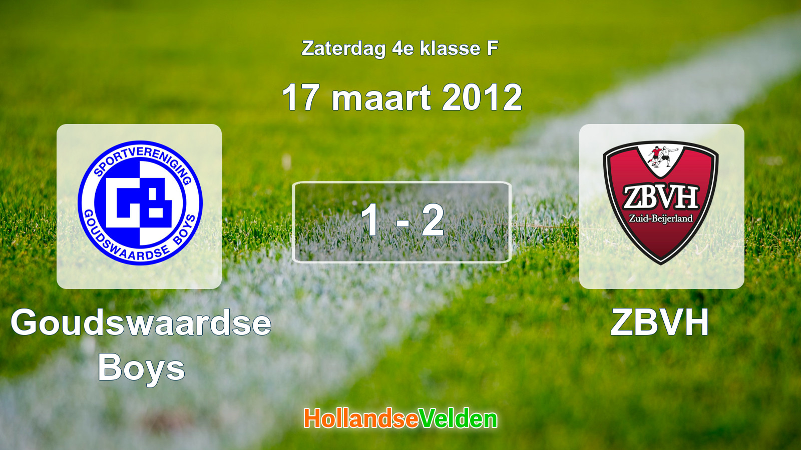Gespeelde wedstrijd: Goudswaardse Boys - ZBVH 1 - 2 (17 maart 2012)
