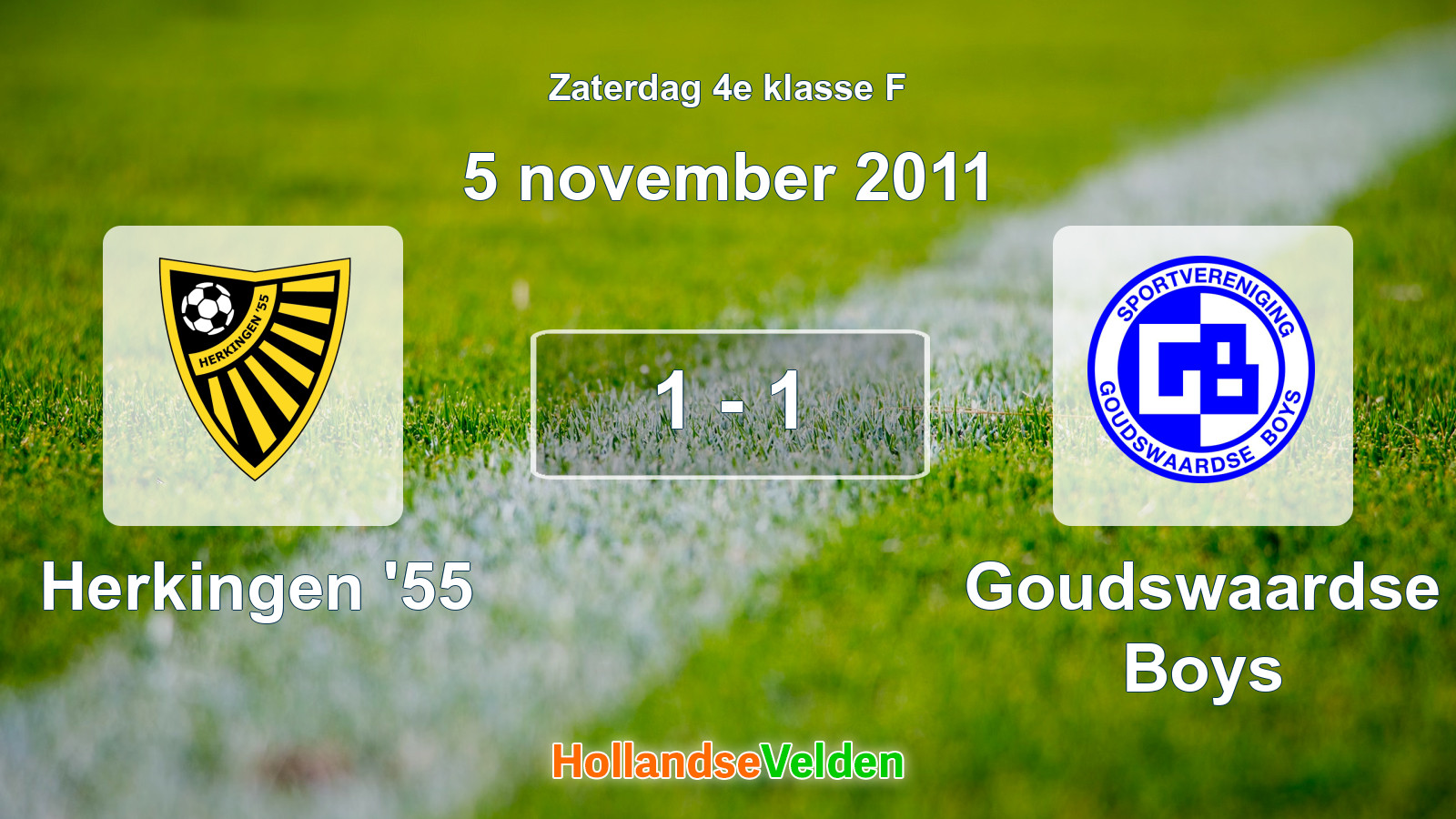 Gespeelde wedstrijd: Herkingen '55 - Goudswaardse Boys 1 - 1 (5 november 2011)