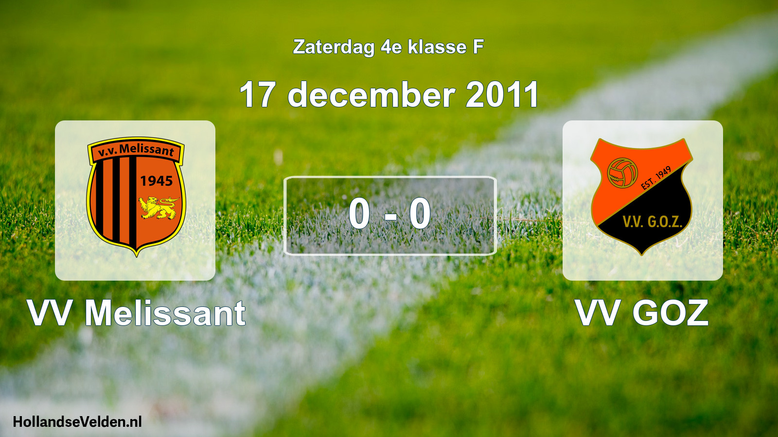 Gespeelde wedstrijd: VV Melissant - VV GOZ 0 - 0 (17 december 2011)