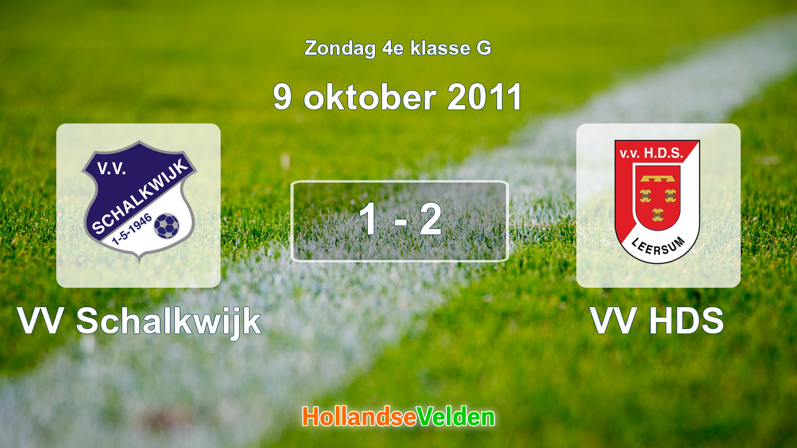 Gespeelde wedstrijd: VV Schalkwijk - VV HDS 1 - 2 (9 oktober 2011)