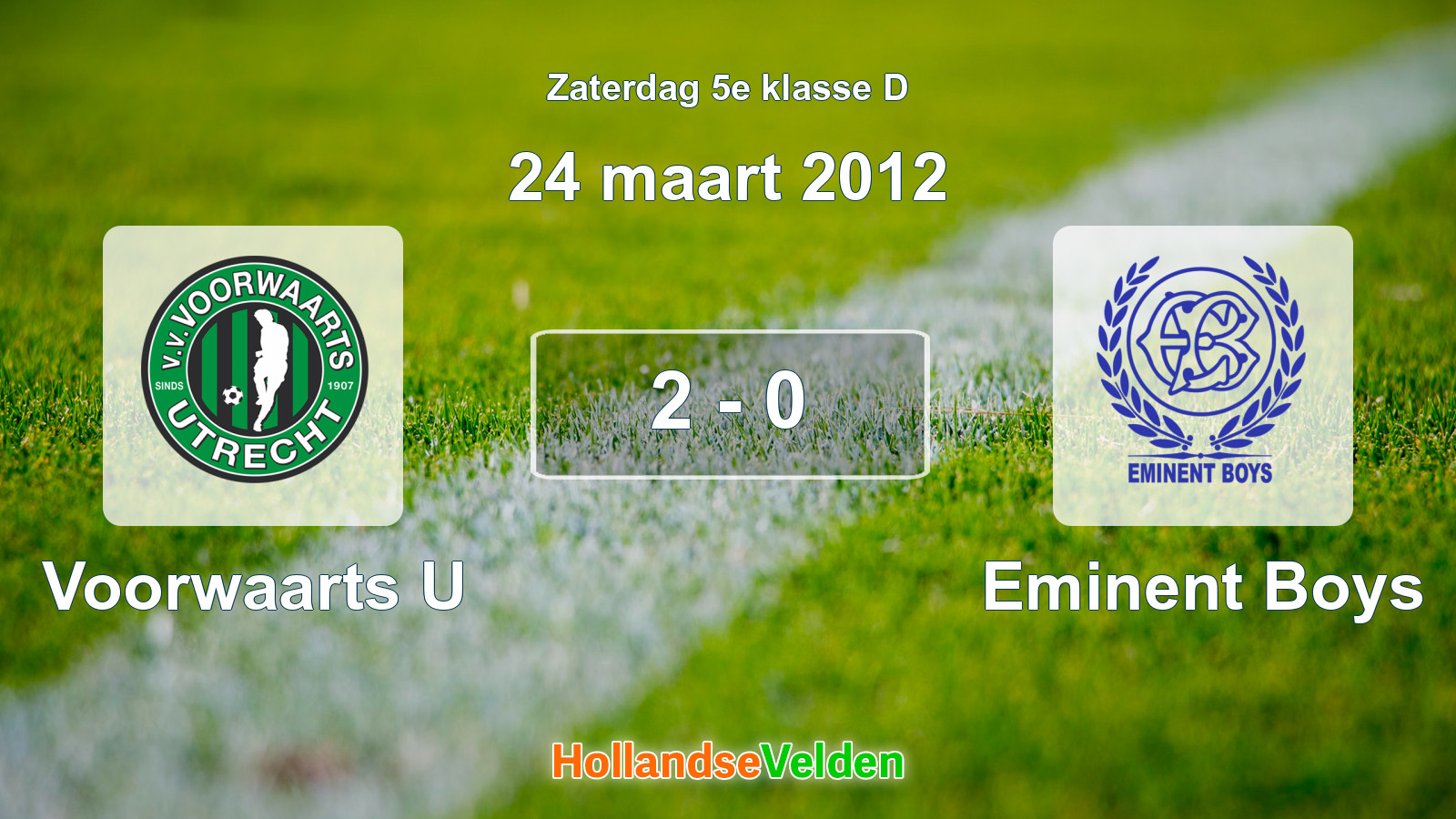 Gespeelde wedstrijd: Voorwaarts U - Eminent Boys 2 - 0 (24 maart 2012)
