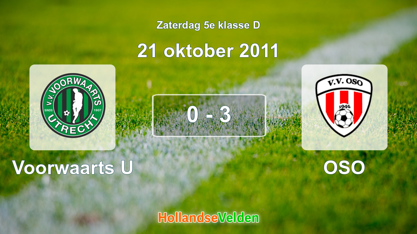 Gespeelde wedstrijd: Voorwaarts U - OSO 0 - 3 (21 oktober 2011)