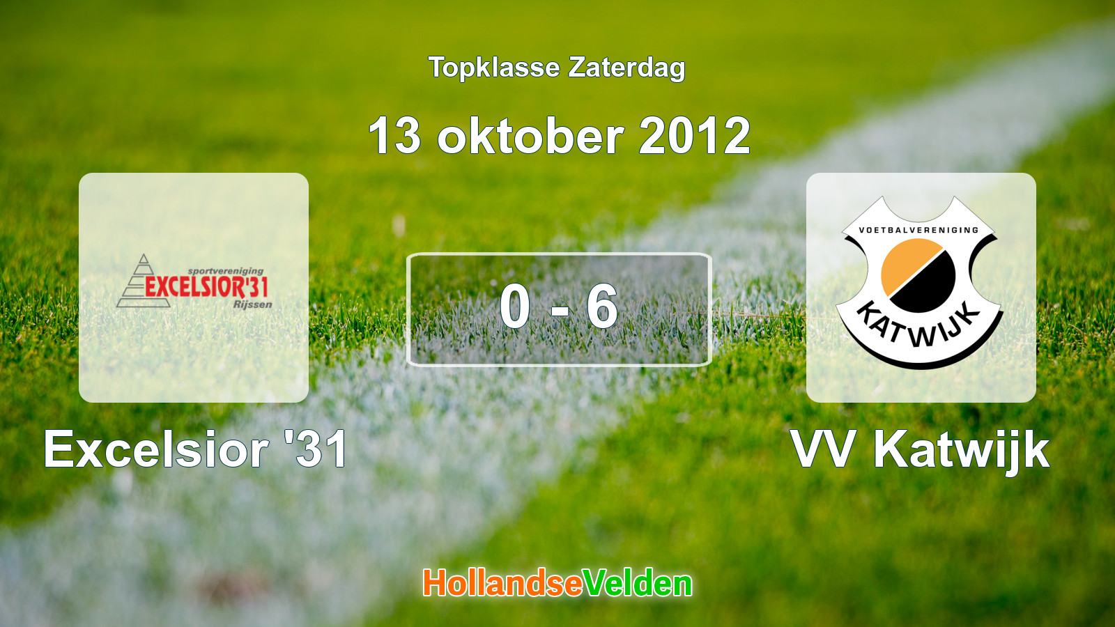 Gespeelde wedstrijd: Excelsior '31 - VV Katwijk 0 - 6 (13 oktober 2012)