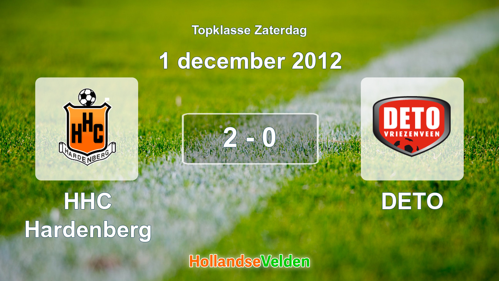 Gespeelde wedstrijd: HHC Hardenberg - DETO 2 - 0 (1 december 2012)