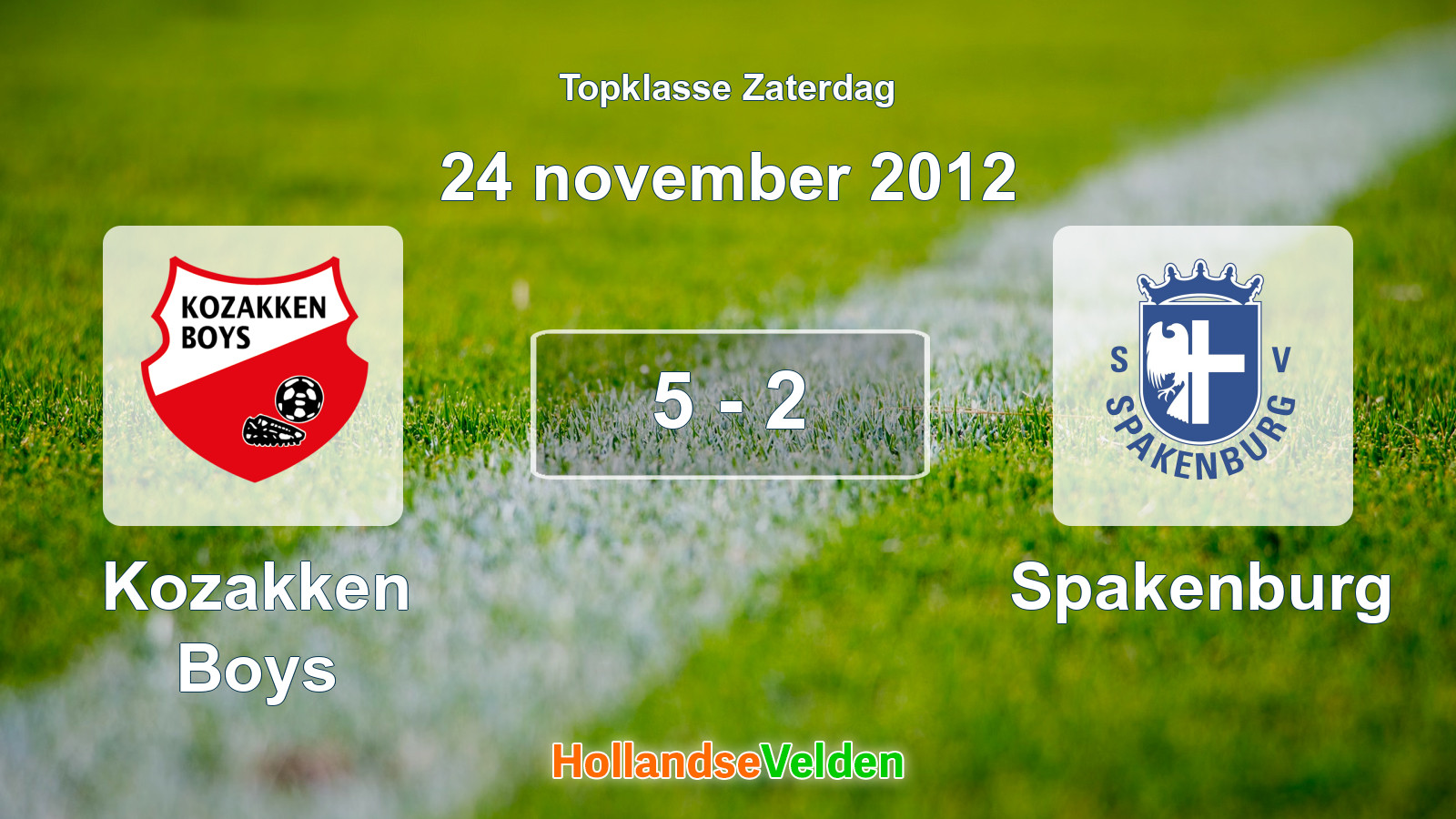 Gespeelde wedstrijd: Kozakken Boys - Spakenburg 5 - 2 (24 november 2012)