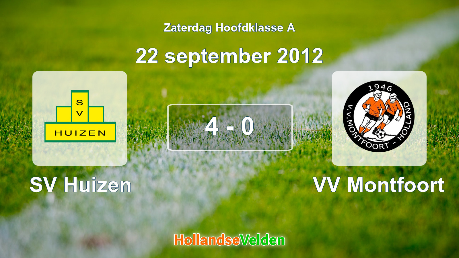 Gespeelde wedstrijd: SV Huizen - VV Montfoort 4 - 0 (22 september 2012)