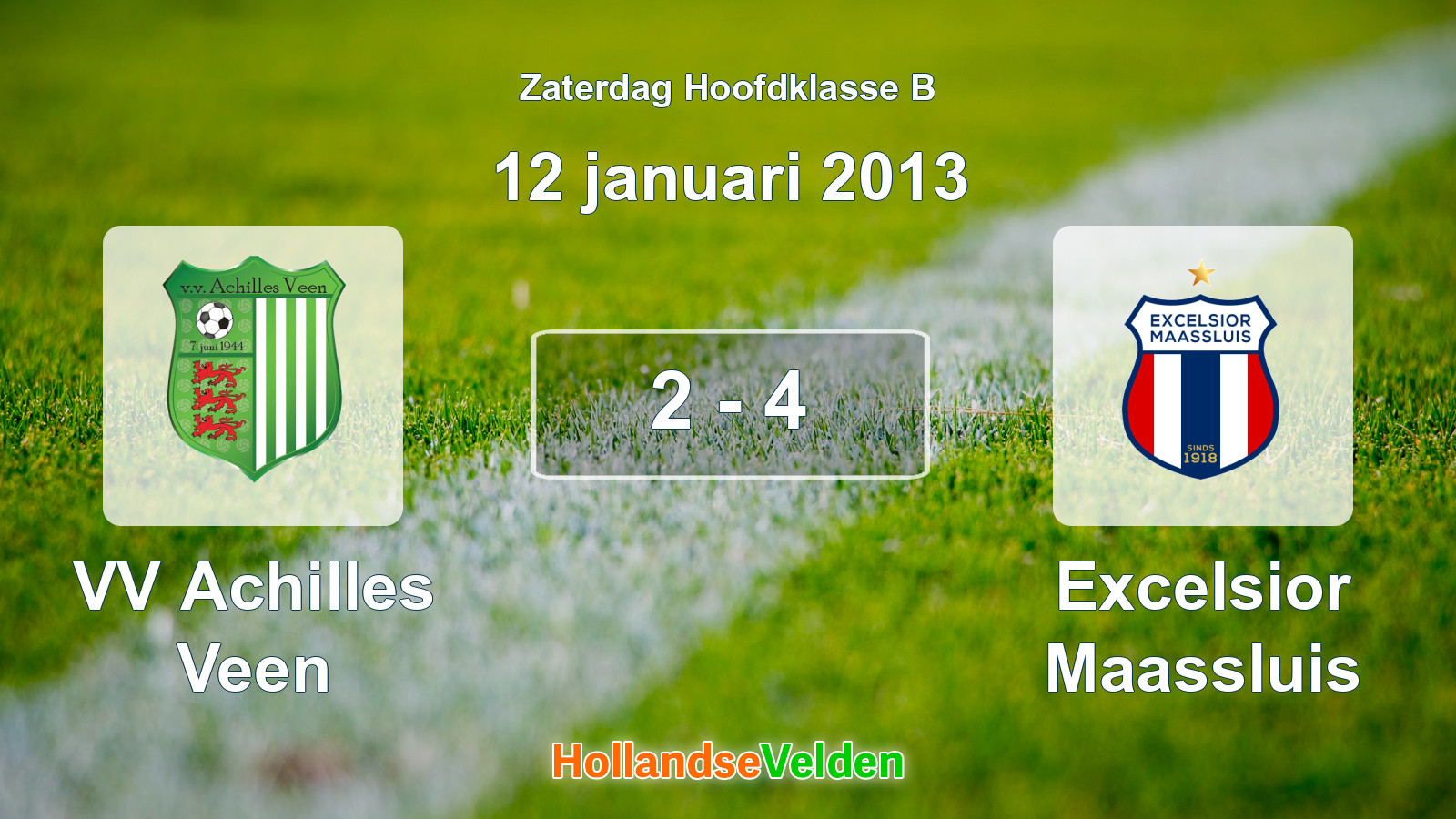 Gespeelde wedstrijd: VV Achilles Veen - Excelsior Maassluis 2 - 4 (12 januari 2013)