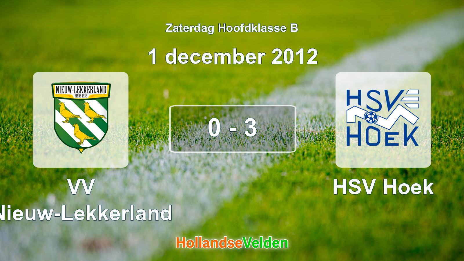 Gespeelde wedstrijd: VV Nieuw-Lekkerland - HSV Hoek 0 - 3 (1 december 2012)