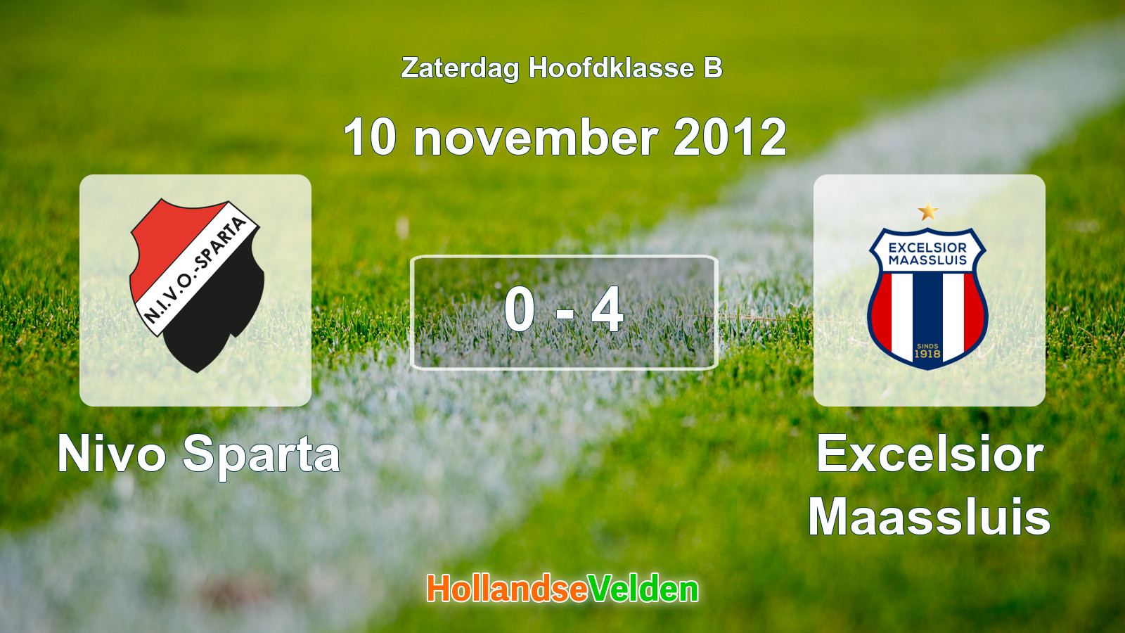 Gespeelde wedstrijd: Nivo Sparta - Excelsior Maassluis 0 - 4 (10 november 2012)