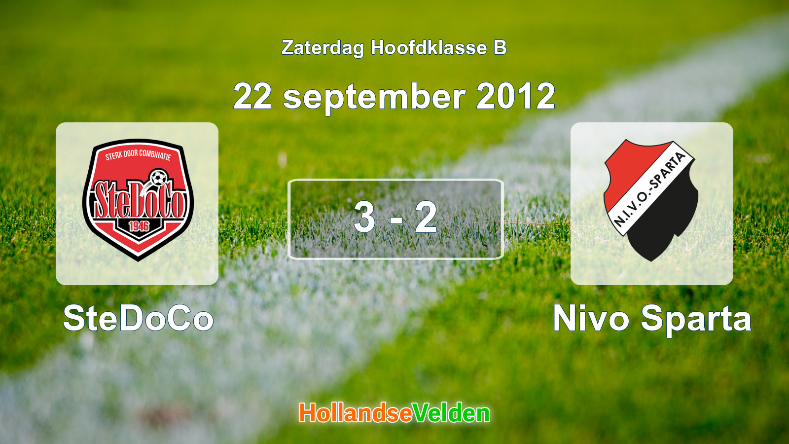 Gespeelde wedstrijd: SteDoCo - Nivo Sparta 3 - 2 (22 september 2012)