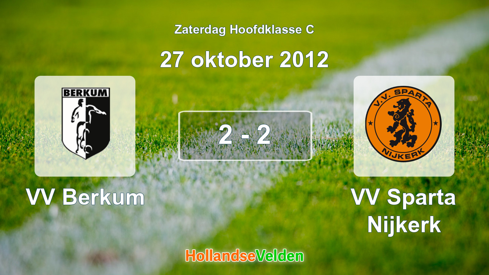 Gespeelde wedstrijd: VV Berkum - VV Sparta Nijkerk 2 - 2 (27 oktober 2012)