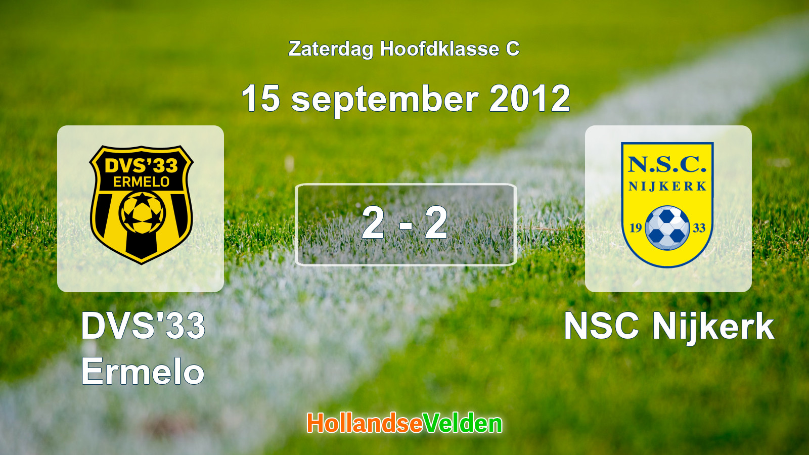Gespeelde wedstrijd: DVS'33 Ermelo - NSC Nijkerk 2 - 2 (15 september 2012)