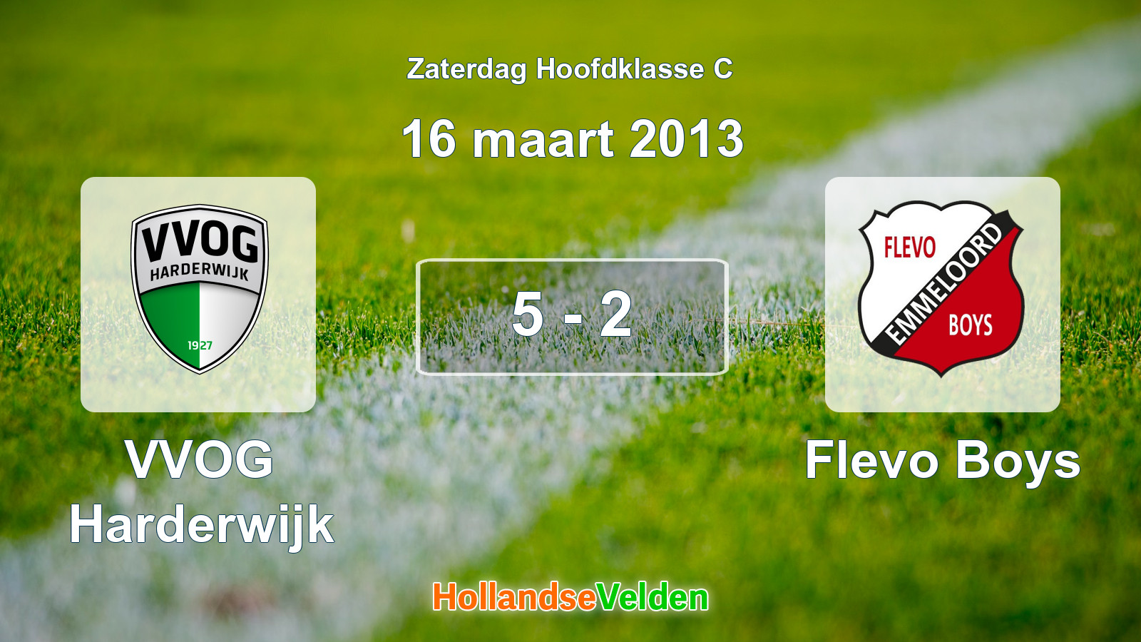 Gespeelde wedstrijd: VVOG Harderwijk - Flevo Boys 5 - 2 (16 maart 2013)