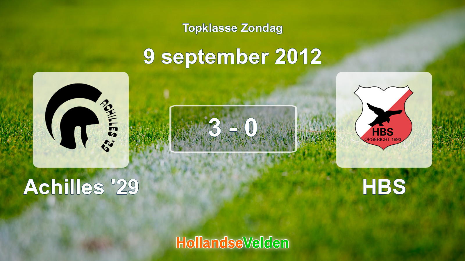 Gespeelde wedstrijd: Achilles '29 - HBS 3 - 0 (9 september 2012)