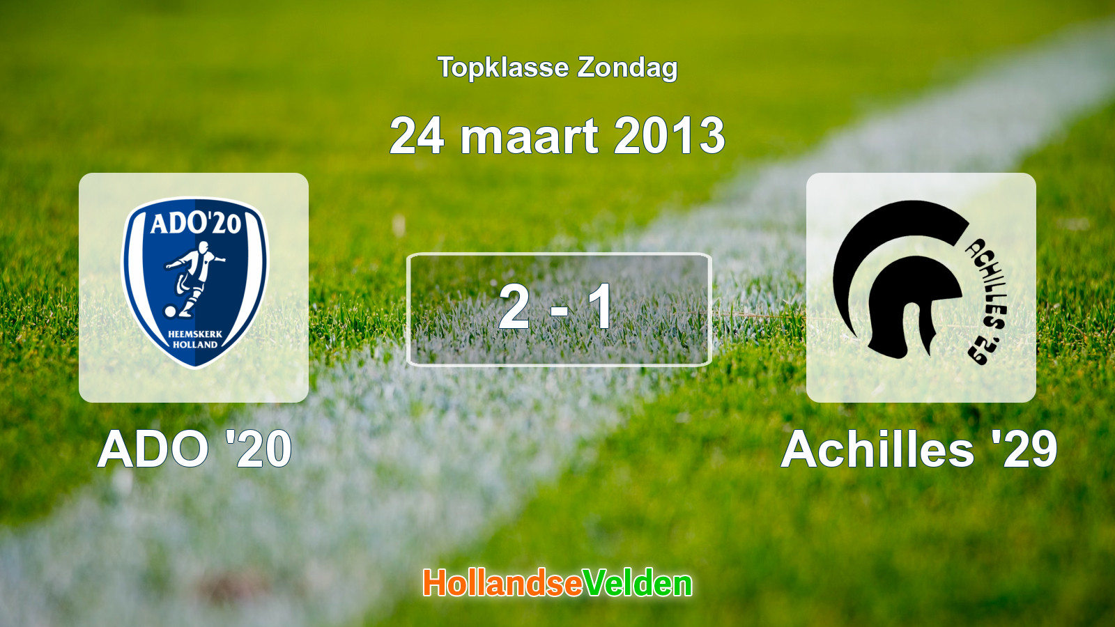 Gespeelde wedstrijd: ADO '20 - Achilles '29 2 - 1 (24 maart 2013)
