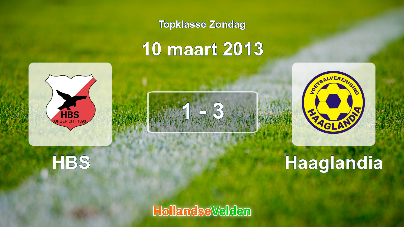 Gespeelde wedstrijd: HBS - Haaglandia 1 - 3 (10 maart 2013)