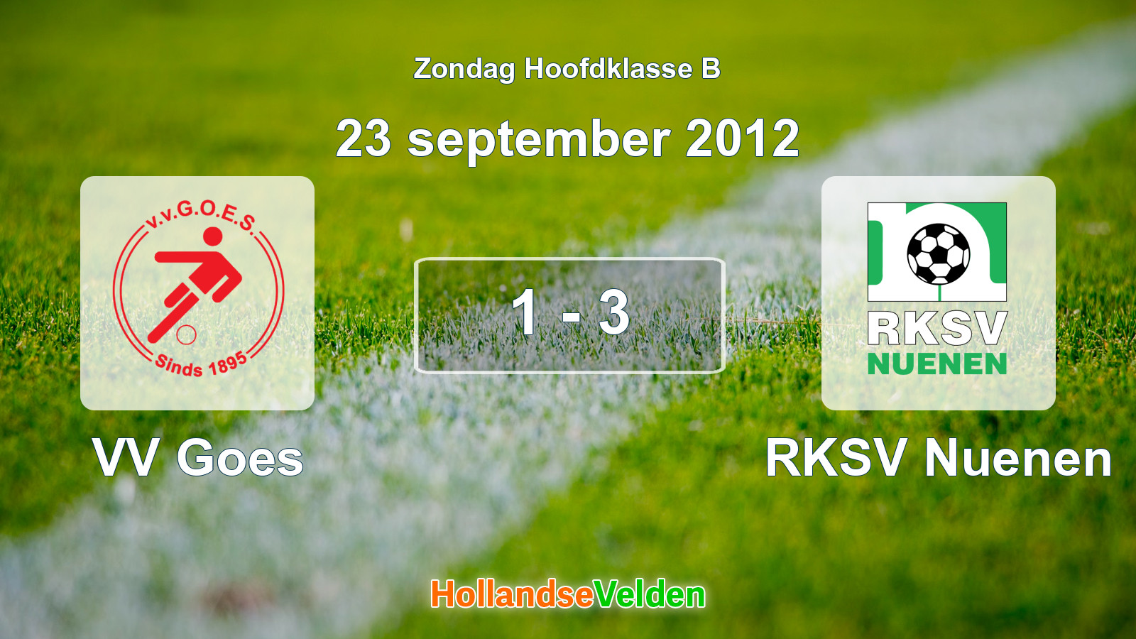 Gespeelde wedstrijd: VV Goes - RKSV Nuenen 1 - 3 (23 september 2012)