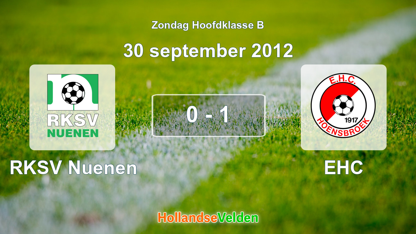 Gespeelde wedstrijd: RKSV Nuenen - EHC 0 - 1 (30 september 2012)