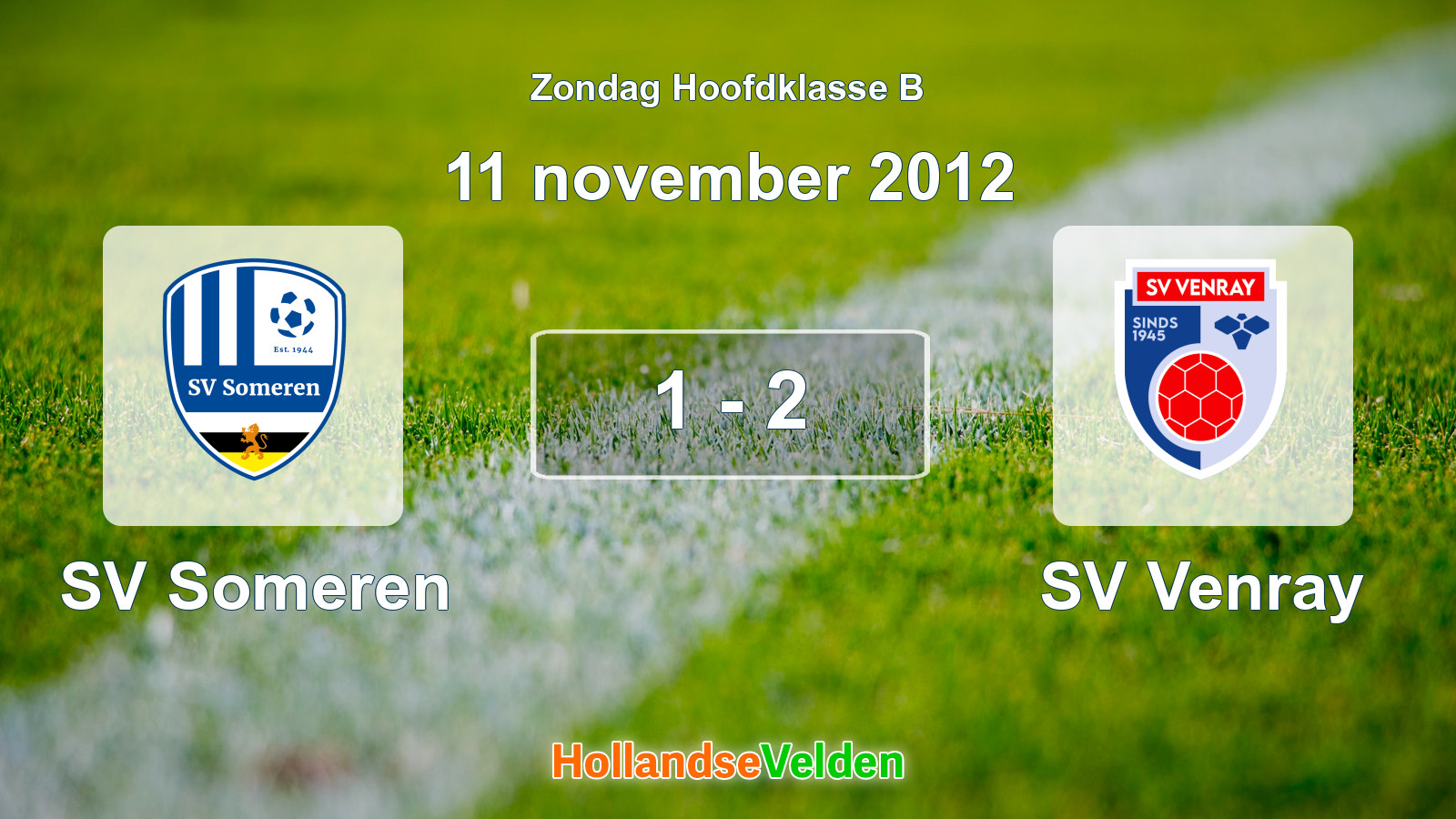 Gespeelde wedstrijd: SV Someren - SV Venray 1 - 2 (11 november 2012)