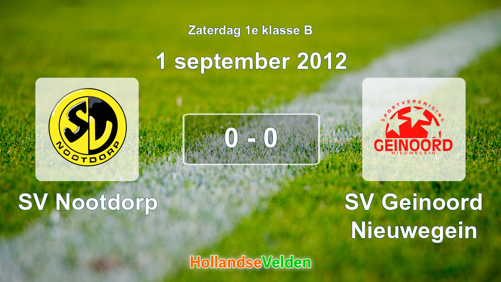 Gespeelde wedstrijd: SV Nootdorp - SV Geinoord Nieuwegein 0 - 0 (1 september 2012)