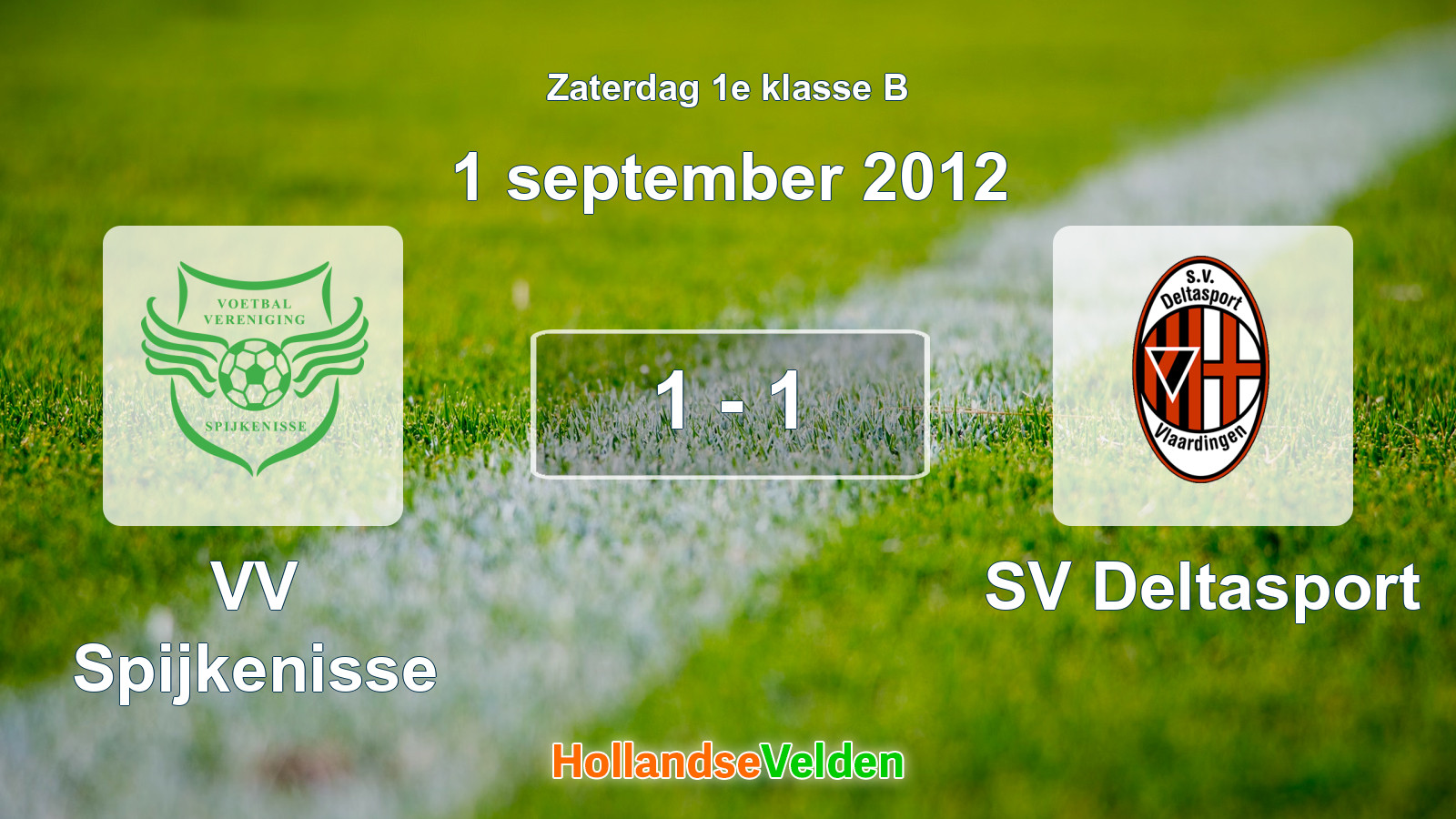 Gespeelde wedstrijd: VV Spijkenisse - SV Deltasport 1 - 1 (1 september 2012)
