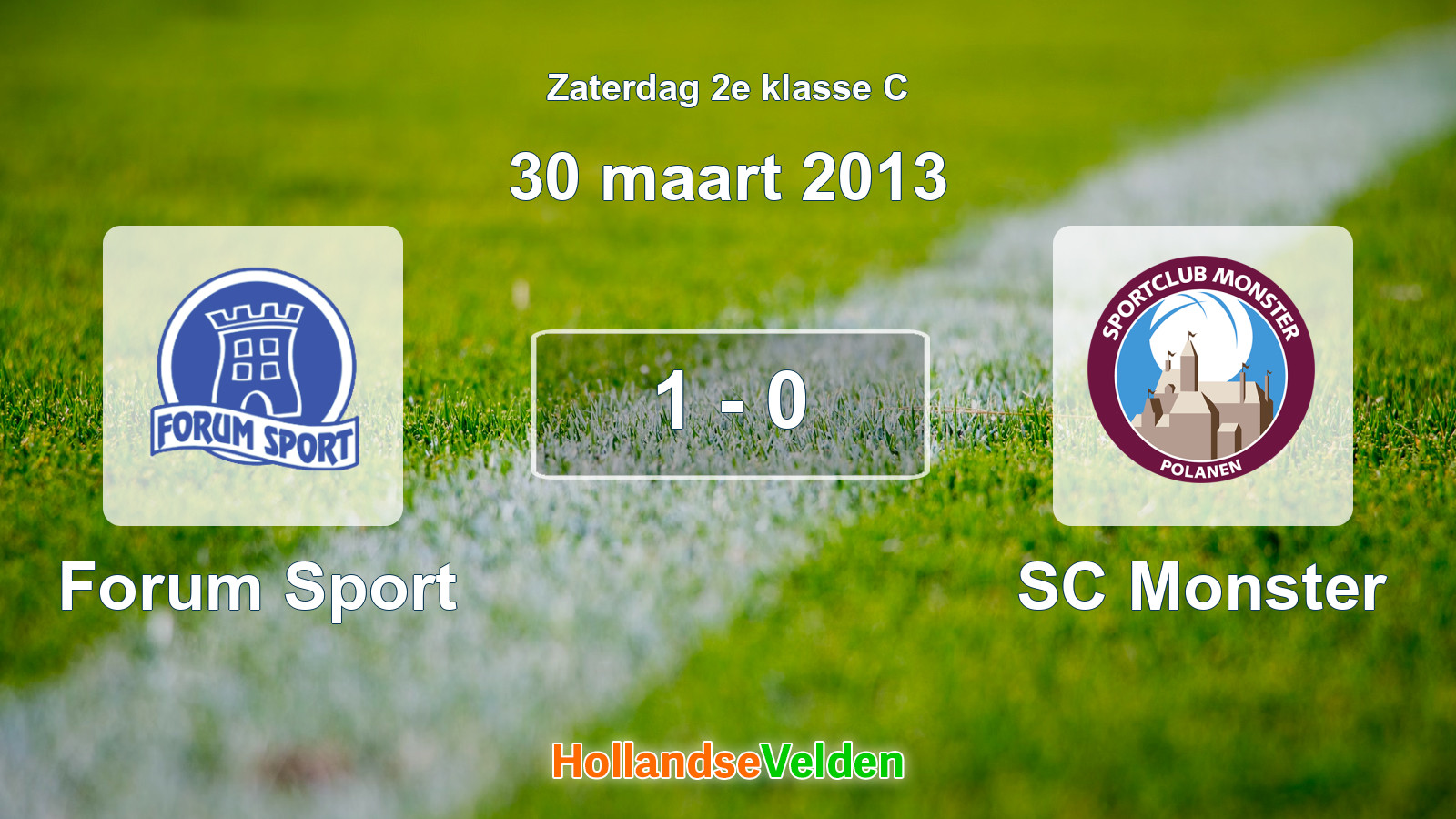 Gespeelde wedstrijd: Forum Sport - SC Monster 1 - 0 (30 maart 2013)