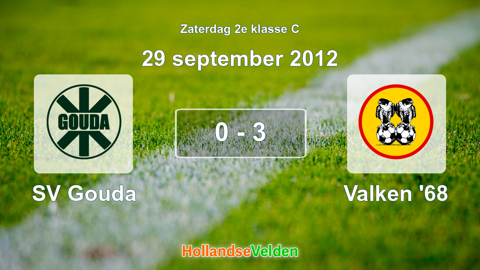 Gespeelde wedstrijd: SV Gouda - Valken '68 0 - 3 (29 september 2012)