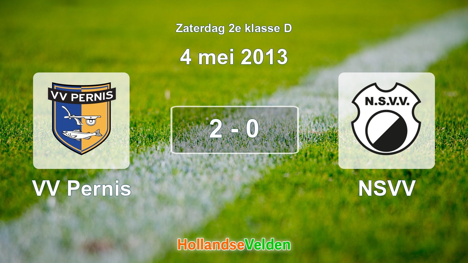 Gespeelde wedstrijd: VV Pernis - NSVV 2 - 0 (4 mei 2013)