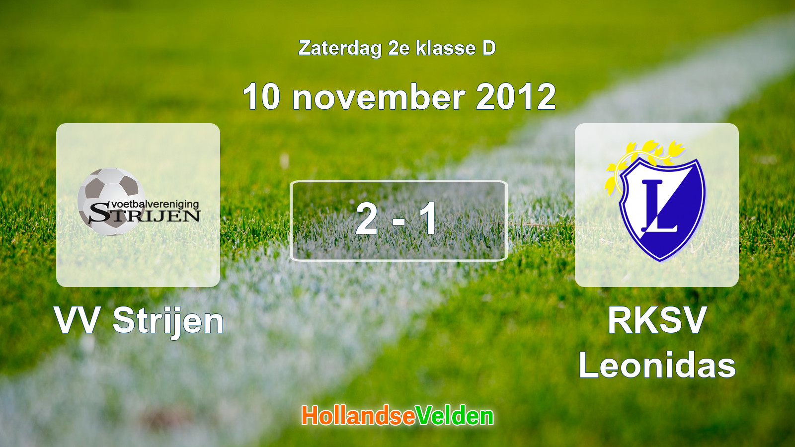 Gespeelde wedstrijd: VV Strijen - RKSV Leonidas 2 - 1 (10 november 2012)
