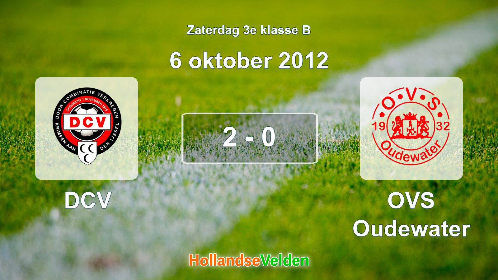 Gespeelde wedstrijd: DCV - OVS Oudewater 2 - 0 (6 oktober 2012)