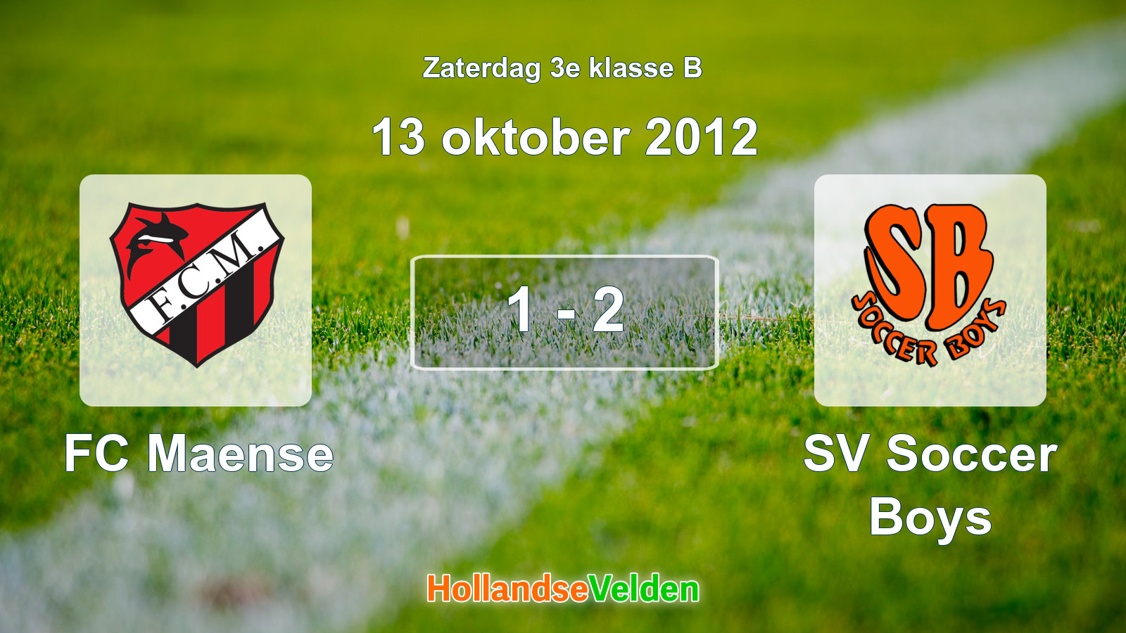 Gespeelde wedstrijd: FC Maense - SV Soccer Boys 1 - 2 (13 oktober 2012)