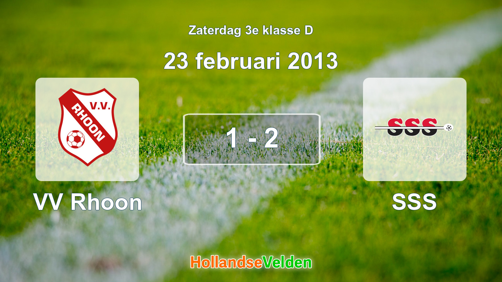 Gespeelde wedstrijd: VV Rhoon - SSS 1 - 2 (23 februari 2013)
