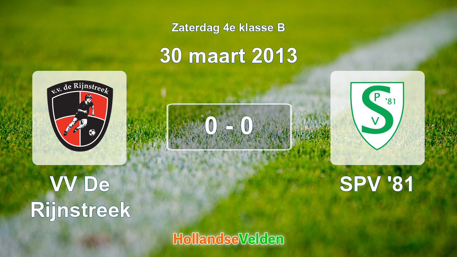 Gespeelde wedstrijd: VV De Rijnstreek - SPV '81 0 - 0 (30 maart 2013)