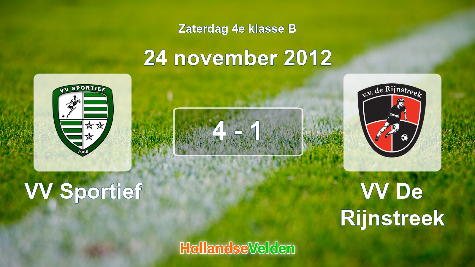 Gespeelde wedstrijd: VV Sportief - VV De Rijnstreek 4 - 1 (24 november 2012)